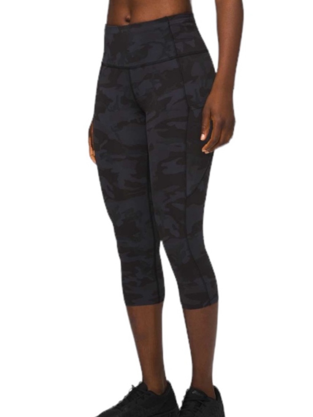 Lululemon Fast and Free Crop II 19” Navy/Gray Camo Leggings